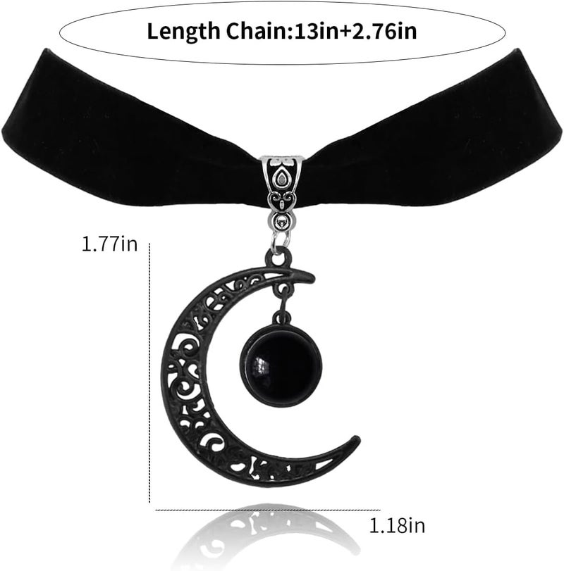 Cicod Gothic Black Velvet Goth Choker Necklace for Women,Cameo Black Choker Crow Skull Pendant Necklace Vintage Collar Skull Necklace Gothic Jewelry - Image 5